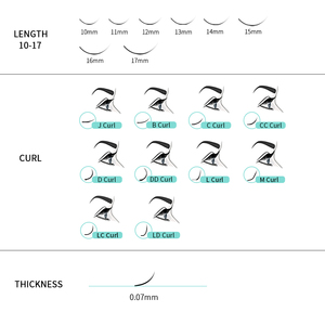Extensiones de Pestañas 3D <span class=keywords><strong>Y</strong></span> <span class=keywords><strong>YY</strong></span> Ojos Derecho e Izquierdo Estilo Zorro 0.07 Al Por Mayor en Bandeja, Suministros para Extensiones de Pestañas - Product Image 6