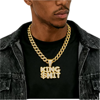 Collier pendentif Hip-Hop en acier inoxydable, lettres SAVAGE serties de zircons, logo personnalisé gravé, tendance pour hommes