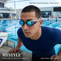 Lunettes de natation de compétition pour adultes, hommes et femmes, avec lentilles miroir, technologie anti-fuite, étanches, protection UV400, anti-buée, joint en silicone