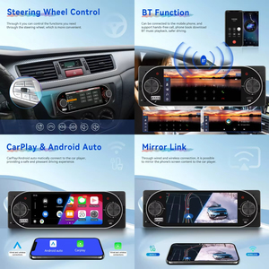 วิทยุติดรถยนต์ Podofo ขนาด 5.1 นิ้ว แบบ Single Din รองรับ Wireless/Wired Carplay และ Android Auto เครื่องเล่น MP5 พร้อมช่อง USB/BT FM Aux In+ ไมโครโฟน - Product Image 3