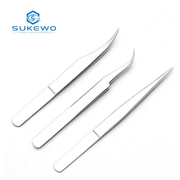 Pince à épiler de précision KEWO pour poils fins, pince à épiler pour greffe de sourcils, 12 cm, pince à épiler DIY