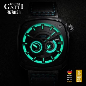 Montre mécanique automatique allemande BG6601-B pour homme, squelette, étanche, sportive, cadran carré, cadeau pour petit ami - Product Image 4