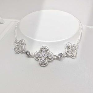 wholesale plata 925 <b>silver</b> Romantic Heart Cut Crystal <b>bracelet</b> geometric gold plated cubic zirconia double-deck Link <b>Bracelets</b> - Product Image 5