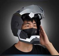Casco de War Machine de Marvel, Superman, Iron-Man Mark 5, Apertura Automática, Control por Voz, Máscaras para Fiesta de Halloween, Material ABS