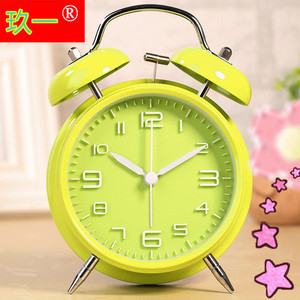 Qiyi Alarm Clock 4 Inch Quartz Silent Night Light <b>For</b> Student Bedside Use - Product Image 2