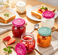 Bocaux en verre transparent avec couvercles à vis en métal, contenants de stockage alimentaire pour la cuisine et la conservation
