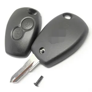 Carcasa de llave remota para coche, funda de llave de alarma de 2 botones, R-Renault