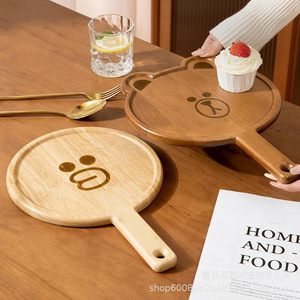 Plato de pizza de madera con forma de animal, color nogal, con asa, para servir desayuno o fiestas. - Product Image 2