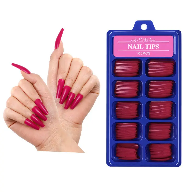 Jieniya 2022 New Colorful Nails Tips Extra Long Full Cover Acrylic False Nails for Women