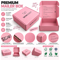 Boîte d'expédition en carton ondulé rose personnalisée avec logo, emballages pour abonnements beauté, boîtes pour les marques de soins de la peau, cosmétiques, soins capillaires, bien-être