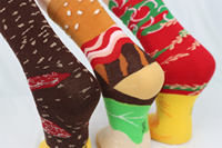 Chaussettes amusantes en coton peigné 200N style hamburger, haute qualité, colorées, personnalisées avec jacquard et emballage pour femmes et enfants