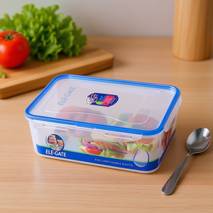 Ele-Gate Rectangular Food Container 1400ml Safe Plastic Storage <b>Box</b> For <b>Lunch</b> And Meal Prep - Product Image 2