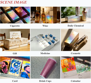 Película de Laminación Holográfica con Lente 3D de Diseño Personalizado para Embalaje de Cajas de Regalo Cosméticas, <span class=keywords><strong>Vino</strong></span> y Cigarrillos, Estampado en Relieve - Product Image 3