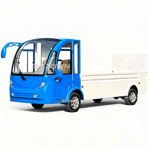 Blue Cabin Electric <b>Flatbed</b> Cargo <b>Truck</b> Open Tray Low Speed Park Logistics Delivery Vehicle - Product Image 1
