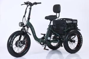 รถสามล้อไฟฟ้า 20 นิ้ว 3 <span class=keywords><strong>ล้อ</strong></span> แบตเตอรี่ลิเธียม <span class=keywords><strong>ยาง</strong></span>ใหญ่ ขับเคลื่อน<span class=keywords><strong>ล้อ</strong></span>หลังแบบไร้แปรงถ่าน 48V 500W พับได้ เบรกดิสก์ไฮดรอลิก 7 สปีด 45 กม./ชม. - Product Image 3