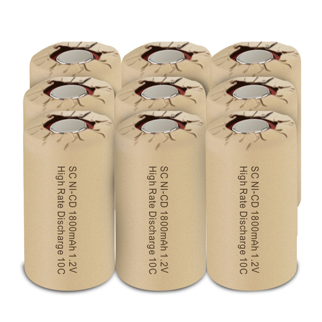 1.2V Ni-Cd SC Paper Wrap Rechargeable Battery 1800mAh Range Cylindrical Lithium Ion for Battery Packs