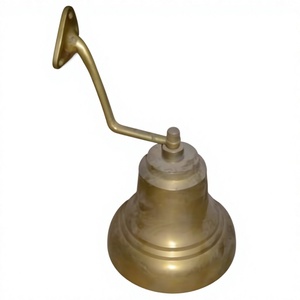 Campana de pared vintage de latón con cuerda blanca, campanas decorativas de alta calidad, campanas náuticas de latón con diseño esculpido. - Product Image 1