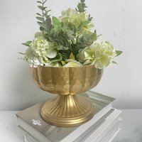 Vase doré en fer forgé européen, grand pot à fleurs, décoration de table pour restaurants et mariages, pièce de présentation pour fleurs artificielles