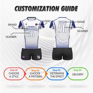 Ensemble de maillots de volley-ball en polyester, nouveau design, respirant, personnalisé, pour l'entraînement estival sur la plage, pour hommes et femmes Wv94 - Product Image 3