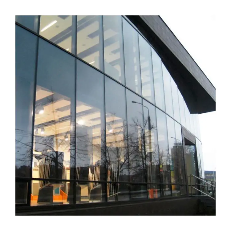 12mm sound proof construction insulated glass wall glass curtain wall price for construction building