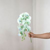 Anggrek Phalaenopsis Buatan Tangan Realistis Tangkai Tunggal Bunga Artifisial untuk Dekorasi Rumah Pernikahan Hari Valentine