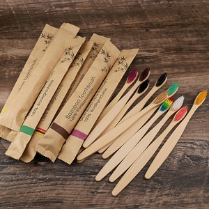 FCJ Set 10 pezzi colorato morbido spazzolini da denti orali dentistici in bambù naturale carbone di legna scatola per la cura orale eco-friendly