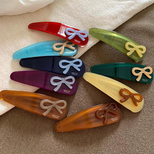 Pince à cheveux rétro en acétate imprimé léopard, grande pince BB pour cheveux fins, pour fille - Product Image 1