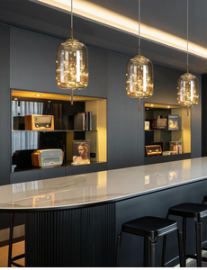 高級テーブルバー新モデルスターヴィンテージ吊り下げ装飾LEDシャンデリアダイニングルームシングルノルディックガラスペンダントライト - Product Image 3