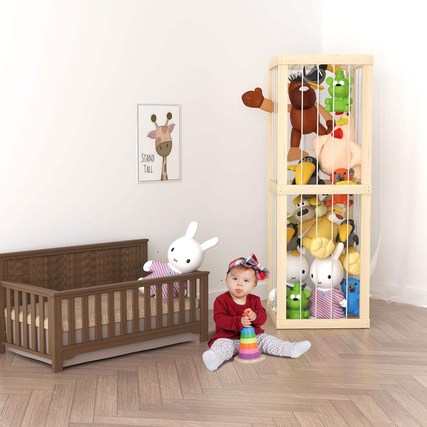 Kuscheltier Aufbewahrung 3-stöckig - Plüschtier Regal Mit Rädern Für Kinderzimmer