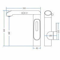 Robinet de salle de bain intelligent moderne sans contact en chrome avec distributeur de savon liquide à affichage numérique, capteur tactile infrarouge, lavabo automatique