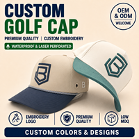 Gorra de golf deportiva Oxford de 5 paneles, MOQ bajo, OEM, perforada con láser, tela tecnológica transpirable, pieza de alto rendimiento
