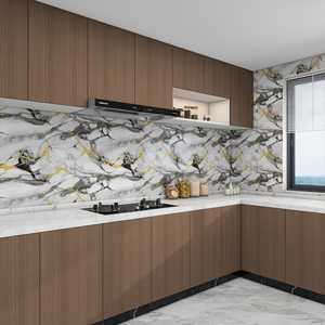Carta da parati in marmo vinile lucido autoadesivo in marmo con motivo adesivo in <span class=keywords><strong>Pvc</strong></span> rotoli <span class=keywords><strong>rivestimento</strong></span> murale per decorazioni per la casa film cucina <span class=keywords><strong>bagno</strong></span> - Product Image 2