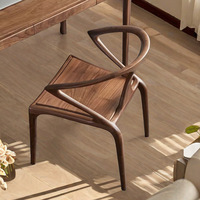 Chaise de bureau minimaliste en bois massif style nordique BST, dossier en noyer noir de style italien, chaise de salle à manger moderne de style chinois pour la maison