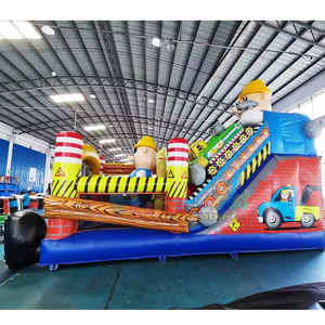 Tobogán inflable gigante para niños, de uso comercial, con temática de construcción, para exteriores, modelo Little Builder. - Product Image 5