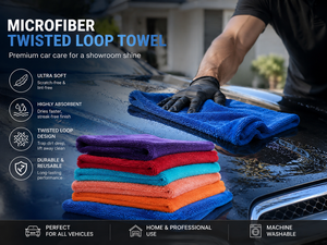 Serviette de séchage pour <span class=keywords><strong>voiture</strong></span> en microfibre torsadée Premium 1200-1400GSM, ultra absorbante, sans ourlet, pour l'entretien et le <span class=keywords><strong>lavage</strong></span> automobile - Product Image 3
