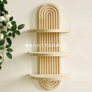 Nouveau produit transfrontalier : Étagère murale ovale en spirale multicouche créative en bois massif pour plantes, artisanat en bois, décoration intérieure. - Product Image 2