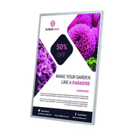 Boîte lumineuse publicitaire LED ultra-mince personnalisée, étanche, avec contrôle de gradation, en acrylique et acier inoxydable, 110-240V, intérieur/extérieur