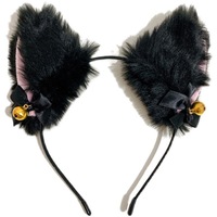 Bandeau pour cheveux en peluche avec oreilles de chat et de renard pour femmes, accessoire décoratif pour Halloween et Noël