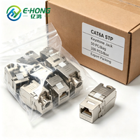 Prise Keystone RJ45 blindée CAT6A STP, module réseau sans outil en alliage de zinc, contacts plaqués or en bronze phosphoreux