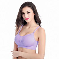 Soutien-gorge d'allaitement sans fil à fermeture avant, grande taille, ajustable, froncé, sans couture, en nylon, style gothique