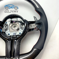 Volant en fibre de carbone pour BMW M3 G80 G82, cuir perforé, logo tricolore, surpiqûres personnalisées, amélioration sportive de course