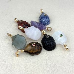 Ciondolo in <span class=keywords><strong>Pietra</strong></span> Naturale all'Ingrosso: Avventurina Verde, Cristallo Bianco, Placcato Oro, Ametista, Ciondolo a Forma di Pangolino, Collana Fai da Te, Gioielli con Gemme - Product Image 2