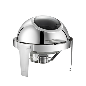 6 л, серебряная нержавеющая сталь, пищевой изоляционный контейнер для подогрева топлива, чаша, тарелка, шведский стол для свадеб, визуальная стеклянная крышка - Product Image 1