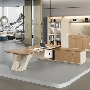 Escritorio de oficina ejecutivo moderno y personalizado en forma de L Diseño de madera <span class=keywords><strong>MFC</strong></span> duradero con material MDF para uso en la oficina - Product Image 4