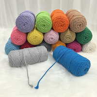 Fil de macramé en coton 100% uni, cordons doux, boules de fil teintes, fil fantaisie cardé pour le tricot à la main, projets de tricot