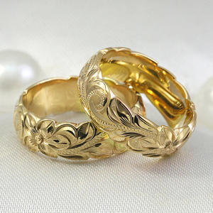 Q827 Anello Nuziale Floreale in Oro Massiccio 18K, Anello Classico Unisex, Gioielleria Fine - Product Image 2