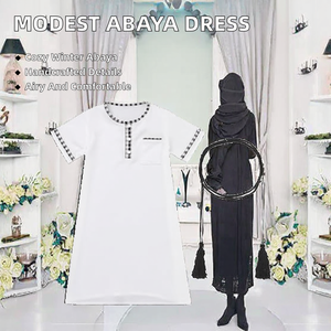 Vêtements islamiques modestes sur mesure en gros Sharut, Dubaï, Turquie, robe décontractée quotidienne, abaya, robe musulmane pour femmes, hiver, faite à la main - Product Image 2