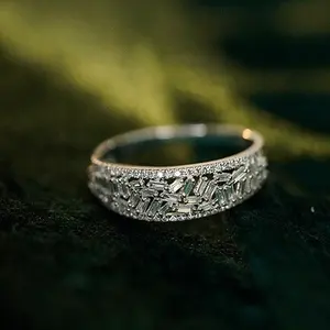 Новое классическое полое бриллиантовое кольцо с бриллиантом, 18 карат