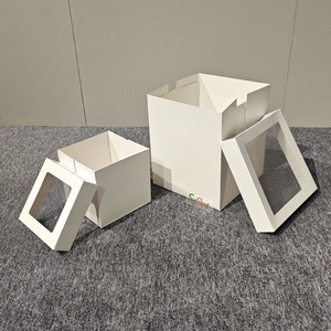 Wholesale 4 6 8 10 12 Inch Clear Wedding Cake Box Custom Logo <b>Paper</b> <b>Packaging</b> with Window for Bakery Birthday Food Folder Type - Product Image 6