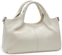 Sac à main hobo en cuir véritable pour femme Iswee, fermeture à glissière, souple, durable, bandoulière, plusieurs poches, design tendance